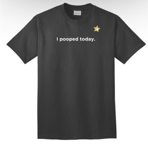 Mens “I Pooped Today” Gray Short Sleeve Tee Shirt GAG Gift